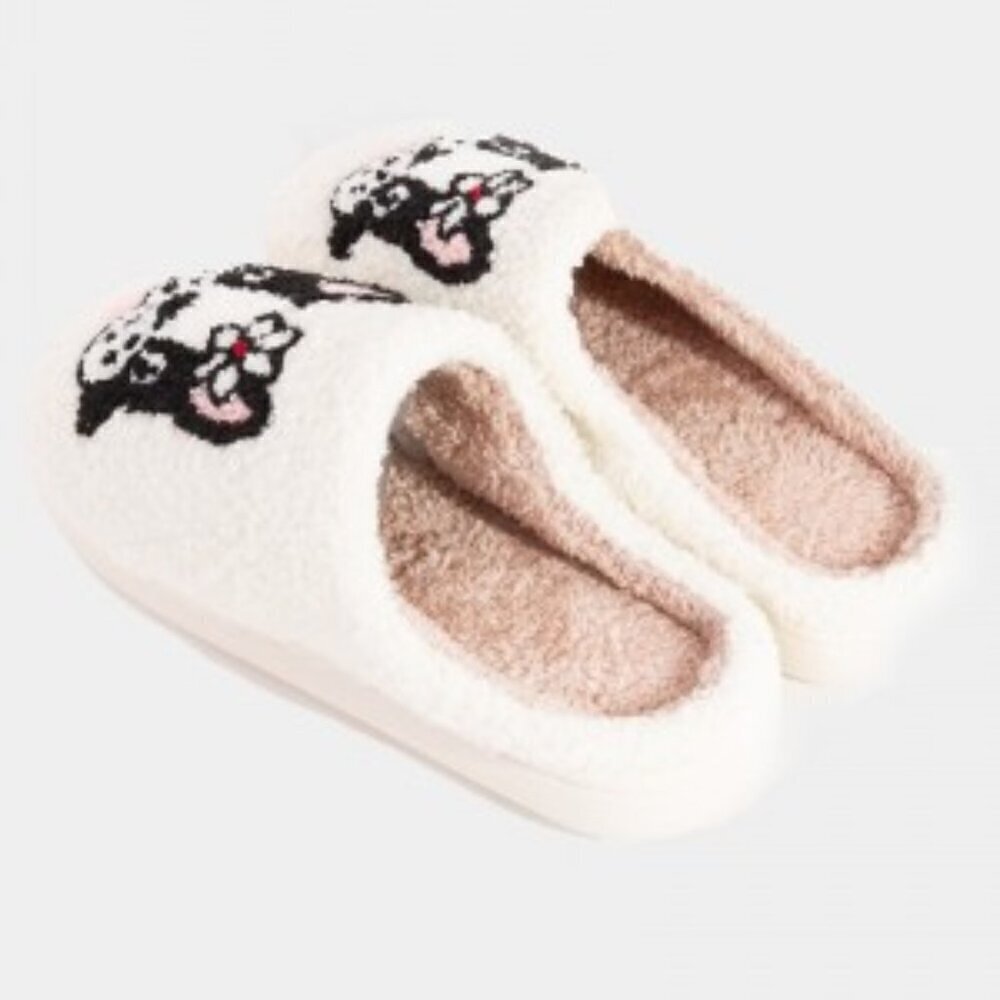 NWT Fuzzy French Bulldog Slippers Women's Size: 8-9 - Picture 2 of 5